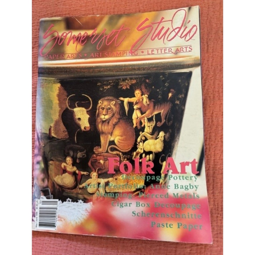 Somerset Studio Magazine May June 1998 Folk Art Paper Arts Stamping Anne Bagby